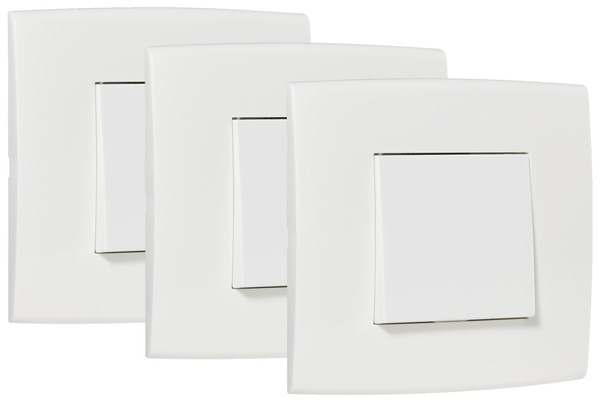 Lot 3 interrupteurs va-et-vient "Kobé" - Blanc - Brico Dépôt