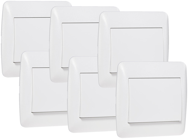 Lot 6 interrupteurs va-et-vient "OME" blanc - Brico Dépôt