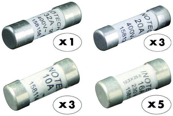 Lot de 12 fusibles à voyant  3 x 10 - 5 x 16 - 3 x 20 - 1 x 32 - Zenitech - Brico Dépôt