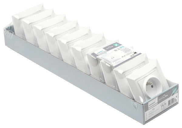 Lot 10 prises avec terre "Delta One" blanc - Siemens - Brico Dépôt