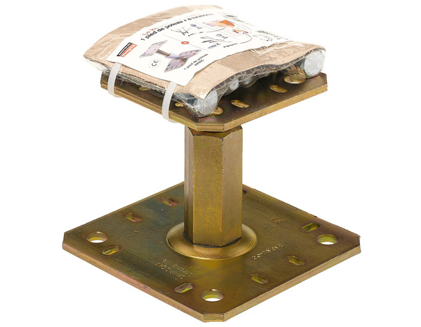 Kit fixation pour poteaux de auvent, pergola, véranda + 4 tirefonds +4 goujons Ø 10 mm - Simpson - Brico Dépôt