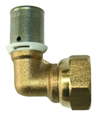 Coude PER à écrou tournant F 20/27 à sertir pour tube multicouche Ø 20 mm - Somatherm - Brico Dépôt