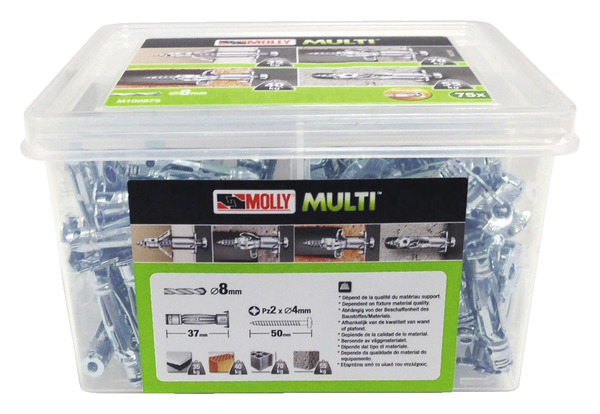 Seau de 75 chevilles métalliques multi-matériaux - Molly - Brico Dépôt