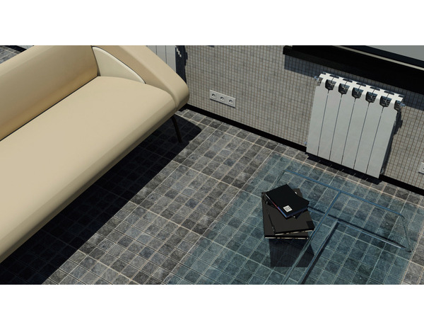 Mosaïque pierre naturelle marbre "King blue" gris anthracite - l. 30 x L. 30 cm - Carreaux 4,8 x 4,8 cm - Brico Dépôt