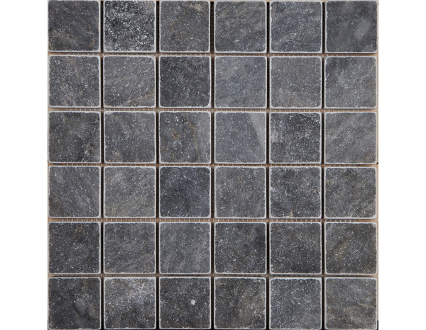 Mosaïque pierre naturelle marbre "King blue" gris anthracite - l. 30 x L. 30 cm - Carreaux 10 x 10 cm - Brico Dépôt