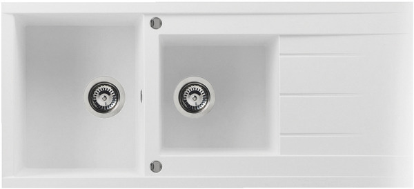 Évier résine blanche "ising" - 2 cuves - Cooke and Lewis - Brico Dépôt