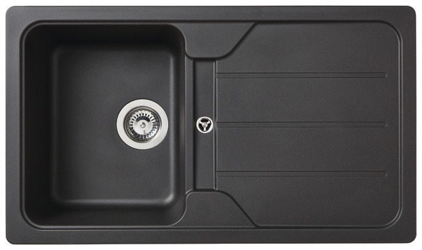 Évier composite de quartz noir "Arber" - 1 cuve - Cooke and Lewis - Brico Dépôt