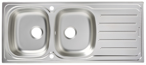 Évier inox nid d'abeille " nakaya" - 2 cuves - Cooke and Lewis - Brico Dépôt