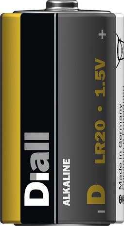 Lot de 2 piles alcalines D/LR20 avec une puissance de 1,5 V - Diall - Brico Dépôt