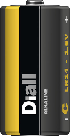 Lot de 2 piles alcalines C/LR14 avec une puissance de 1,5 V - Diall - Brico Dépôt