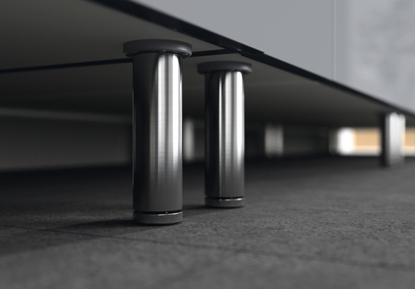 Lot de 2 pieds chromés - H. 150 à 165 mm - Brico Dépôt