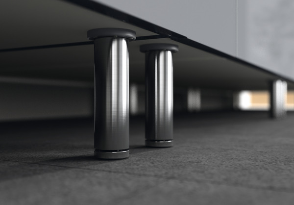 Lot de 2 pieds chromés - H. 150 à 165 mm - Brico Dépôt