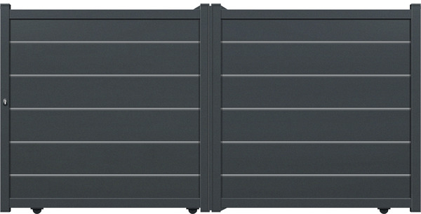 Portail coulissant aluminium gris anthracite "Aracaju" - L. 3,25 x H. 1,76 m - Brico Dépôt