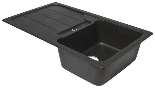 Évier composite de quartz noir "Arber" - 1 cuve - Cooke and Lewis - Brico Dépôt