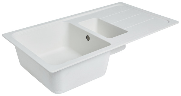 Évier quartz blanc "arber" - 1,5 cuve - Cooke and Lewis - Brico Dépôt