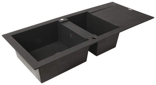 Évier résine noire "lavoisier" - 2 cuves - Cooke and Lewis - Brico Dépôt