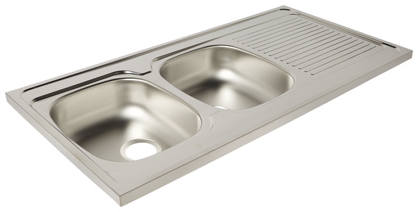 Évier de cuisine inox "MAYR" - 2 cuves - Brico Dépôt
