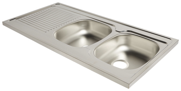 Évier de cuisine inox "MAYR" - 2 cuves - Brico Dépôt