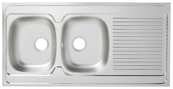 Évier de cuisine inox "MAYR" - 2 cuves - Brico Dépôt