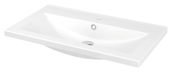 Plan vasque blanc à encastrer en céramique Nira L.80 x H.12 x P.45  cm - GoodHome - Brico Dépôt