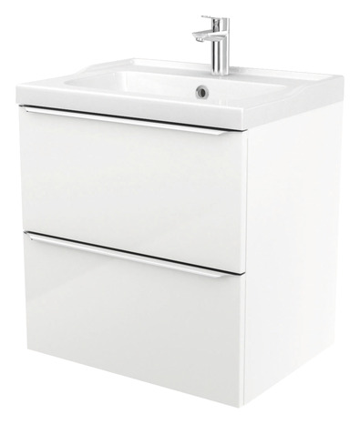 Plan vasque en céramique "Nira" - L. 60,4 x H. 12,4 x P. 45,5 cm - GoodHome - Brico Dépôt