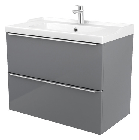 Plan vasque blanc à encastrer en céramique Nira L.80 x H.12 x P.45  cm - GoodHome - Brico Dépôt