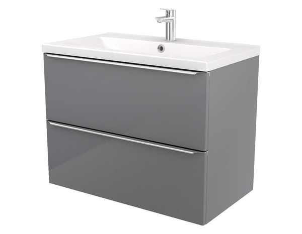 Plan vasque blanc à encastrer en résine Mila L.80 x H.12 x P.45 cm - GoodHome - Brico Dépôt