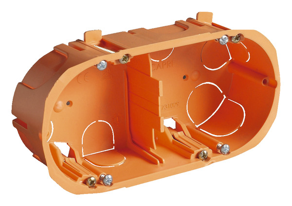 Boîte cloison sèche double, à fixer sur cloison creuse, Ø 67 mm Prof. 55 mm entraxe 71 mm - Debflex - Brico Dépôt