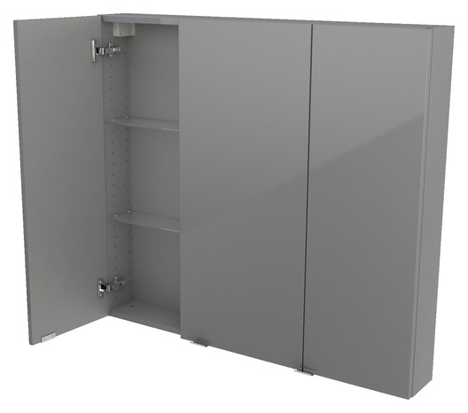 Armoire de salle de bains grise Imandra L.100 x H.90 x P.15 cm
 - GoodHome - Brico Dépôt