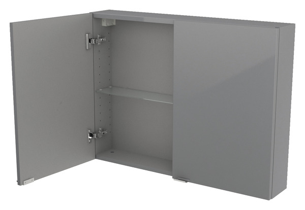 Armoire de salle de bains grise Imandra L.80 x H.60 x P.15 cm
 - GoodHome - Brico Dépôt