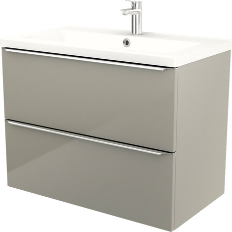 Plan vasque blanc à encastrer en résine Mila L.80 x H.12 x P.45 cm - GoodHome - Brico Dépôt