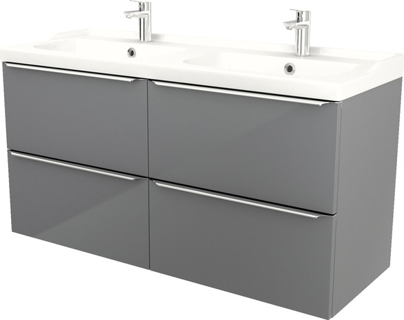 Plan double vasques à encastrer en céramique Nira L.120 x H.12 x P.45  cm - GoodHome - Brico Dépôt