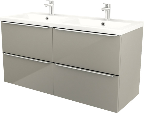 Plan double vasques à encastrer en résine "Mila" L.120 x H.12 x P.45 cm - GoodHome - Brico Dépôt