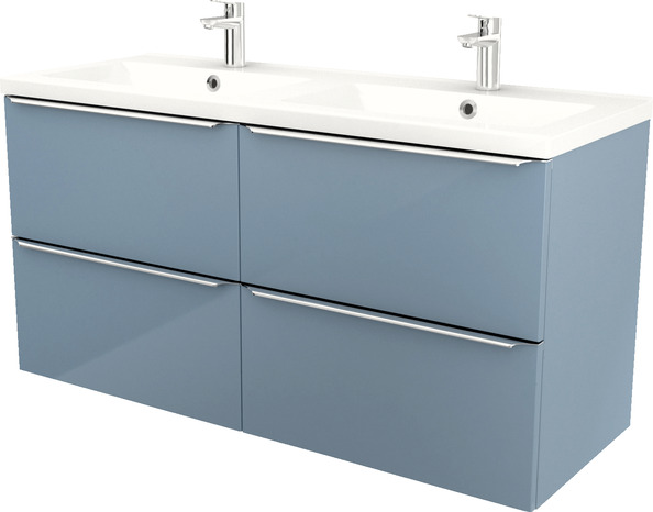 Plan double vasques à encastrer en résine "Mila" L.120 x H.12 x P.45 cm - GoodHome - Brico Dépôt