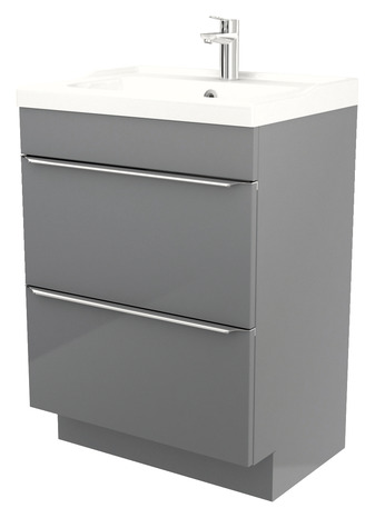 Meuble sous vasque à poser gris "Imandra" L.60 x H.82 x P.45 cm - GoodHome - Brico Dépôt