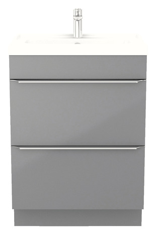 Meuble sous vasque à poser gris "Imandra" L.60 x H.82 x P.45 cm - GoodHome - Brico Dépôt