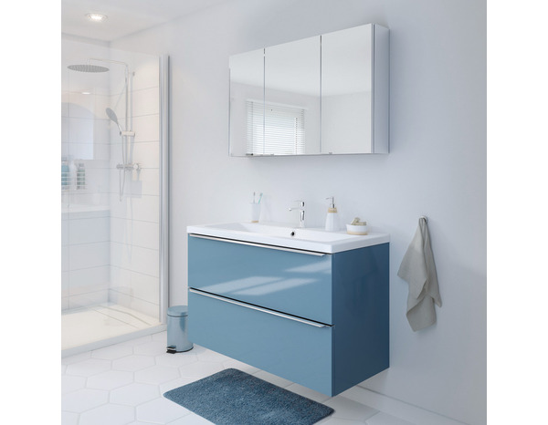 Armoire de salle de bains miroir Imandra L.100 x H.60 x P.15 cm
 - GoodHome - Brico Dépôt