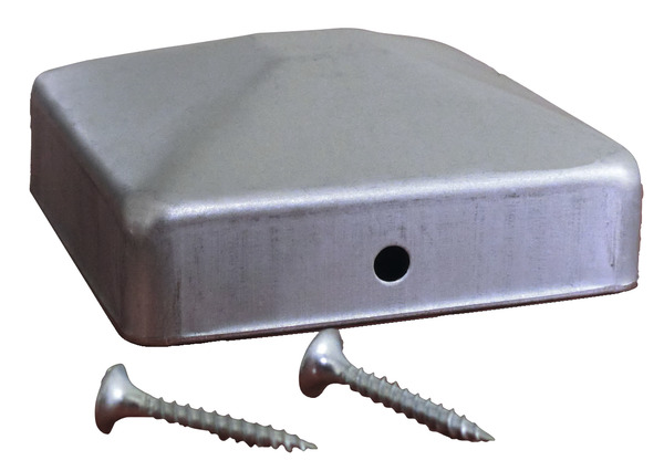 Lot de 4 chapeaux galvanisé pour poteau bois - 70 x 70 mm - Marque BLOOMA - Brico Dépôt