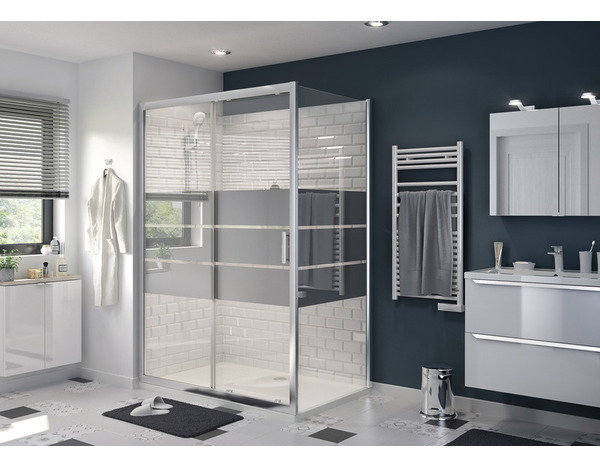 Paroi de douche latérale "Beloya" l.90 cm en verre effet miroir - GoodHome - Brico Dépôt