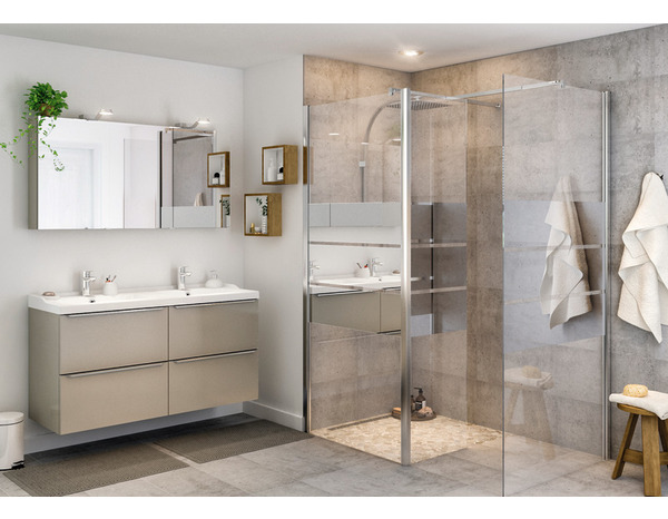 Paroi de douche latérale "Beloya" l.90 cm en verre effet miroir - GoodHome - Brico Dépôt