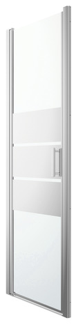 Porte de douche pivotante "Beloya" l.70 cm en verre effet miroir - GoodHome - Brico Dépôt