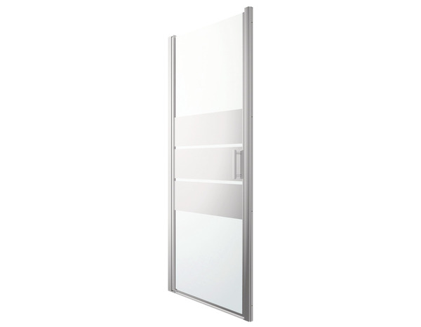 Porte de douche pivotante "Beloya" l.90 cm en verre effet miroir - GoodHome - Brico Dépôt