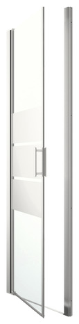 Porte de douche pivotante "Beloya" l.70 cm en verre effet miroir - GoodHome - Brico Dépôt