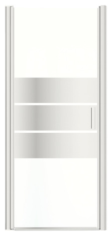Porte de douche pivotante "Beloya" l.90 cm en verre effet miroir - GoodHome - Brico Dépôt