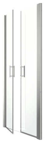 Porte de douche battante "Beloya" l.90 cm en verre transparent - GoodHome - Brico Dépôt
