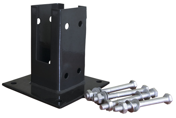 Platine poteau gris foncé - Section 90 mm x 90 mm - Marque BLOOMA - Brico Dépôt