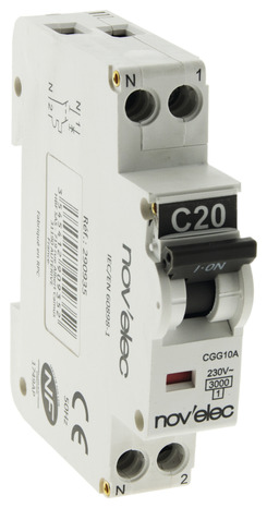 Disjoncteur 3 kA à vis 20A phase neutre - Novelec - Brico Dépôt