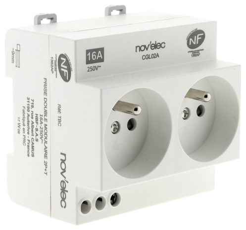 Double prise modulaire-une puissance maxi de 3680W en 230V par prise. - Novelec - Brico Dépôt