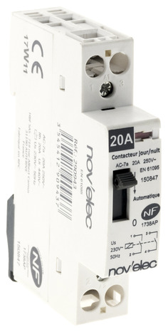 Contacteur jour/nuit 20A 1. Garantie 2 ans - Novelec - Brico Dépôt