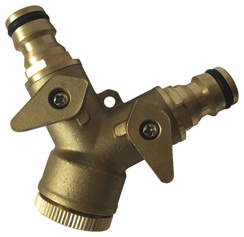 Adaptateur double voie en laiton pour robinet - Brico Dépôt